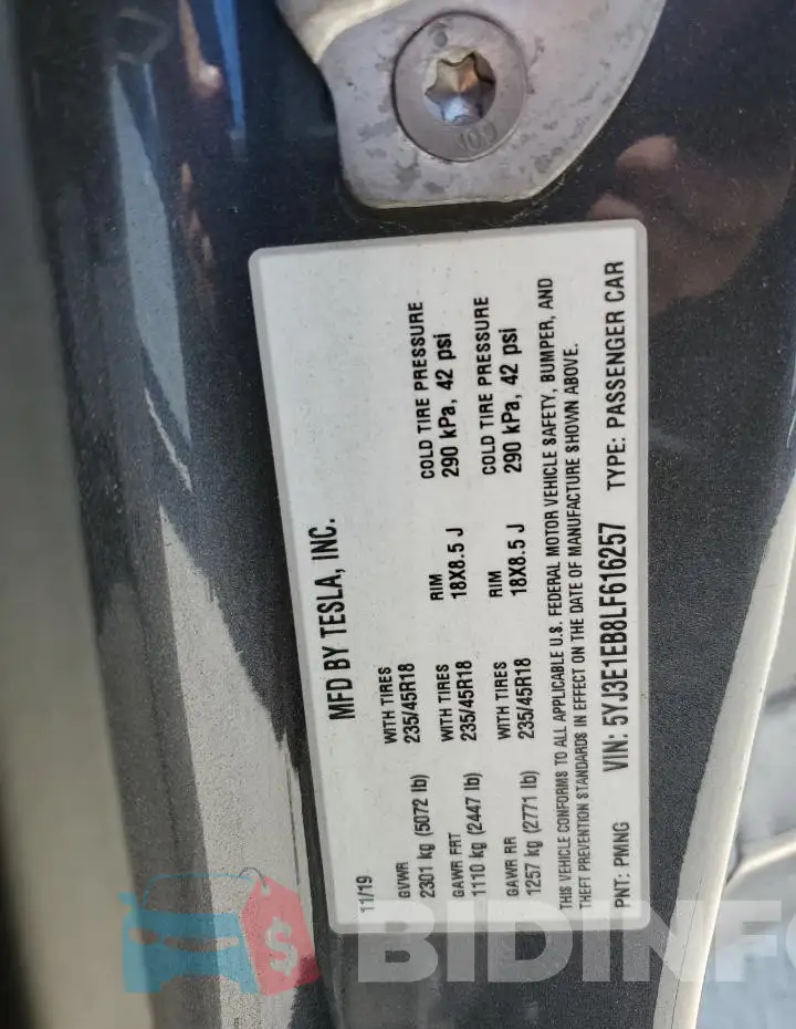 5YJ3E1EB8LF616257 Photo# 12