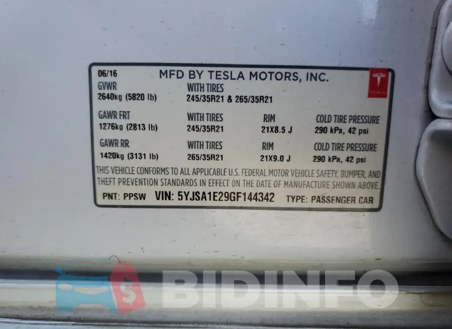 5YJSA1E29GF144342 Photo# 13