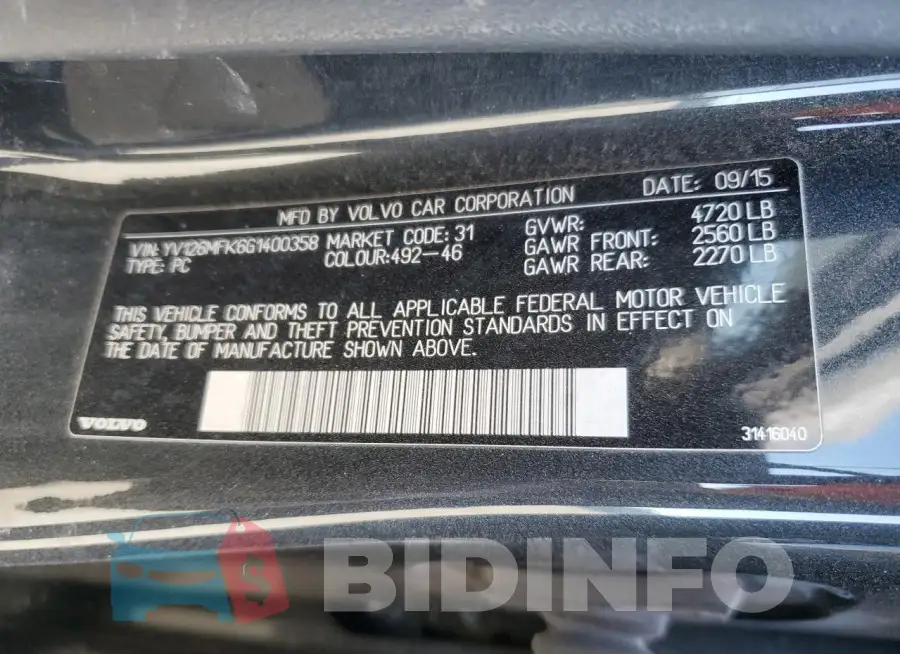 YV126MFK6G1400358 Photo# 12