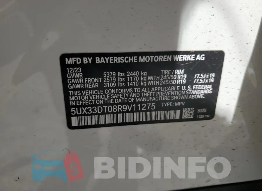 5UX33DT08R9V11275 Photo# 13