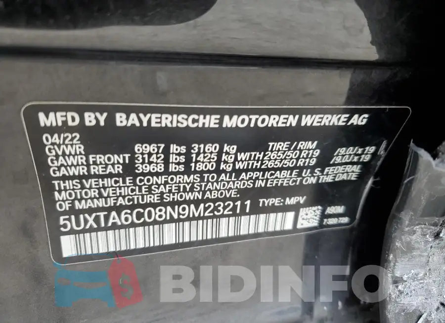 5UXTA6C08N9M23211 Photo# 12