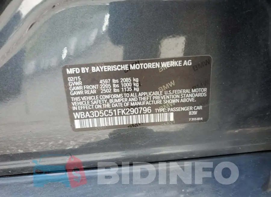 WBA3D5C51FK290796 Photo# 12