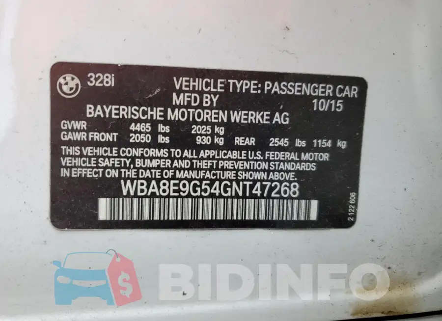 WBA8E9G54GNT47268 Photo# 12