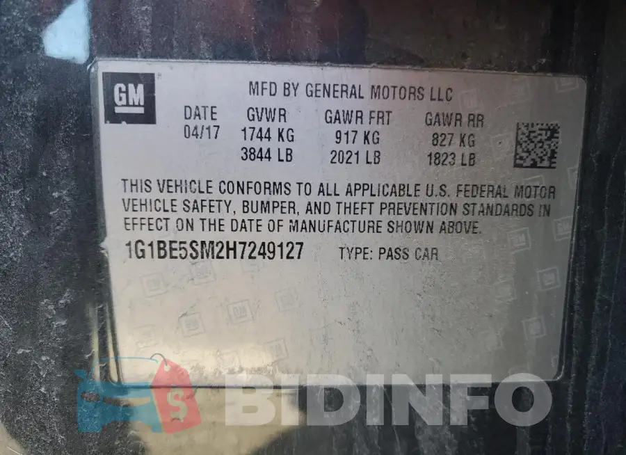 1G1BE5SM2H7249127 Photo# 12