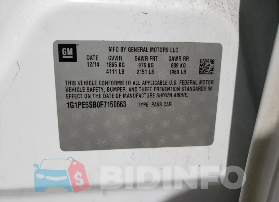 1G1PE5SB0F7150663 Photo# 12
