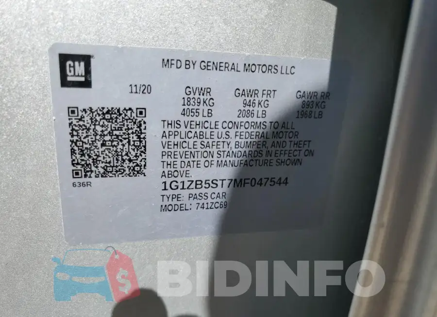1G1ZB5ST7MF047544 Photo# 12