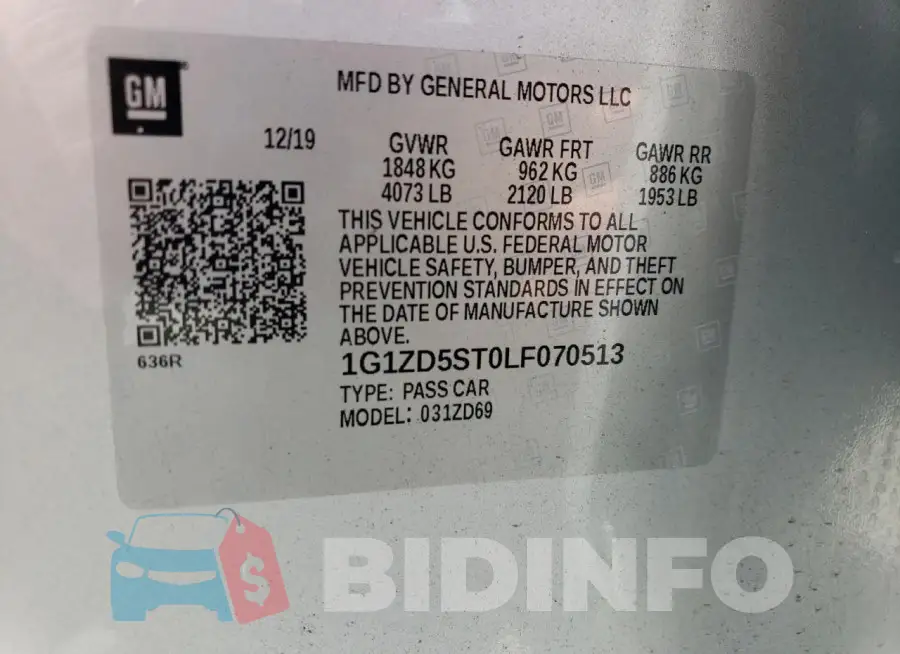 1G1ZD5ST0LF070513 Photo# 12