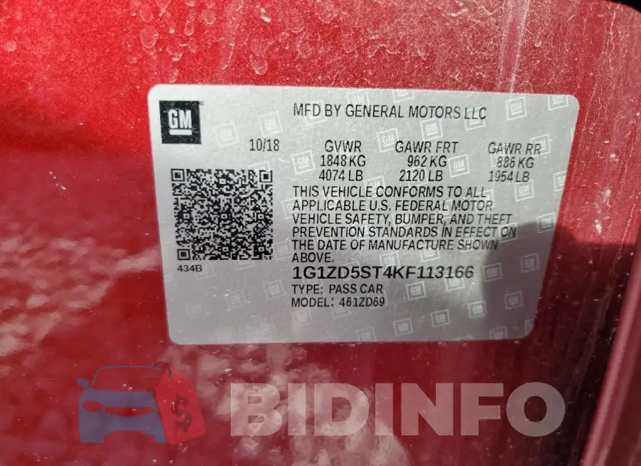 1G1ZD5ST4KF113166 Photo# 12