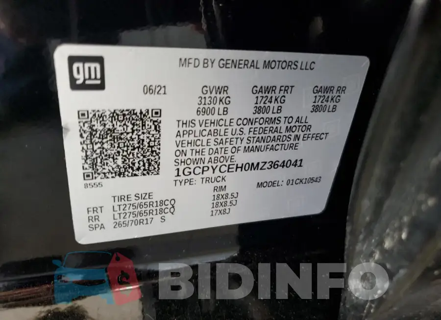 1GCPYCEH0MZ364041 Photo# 12