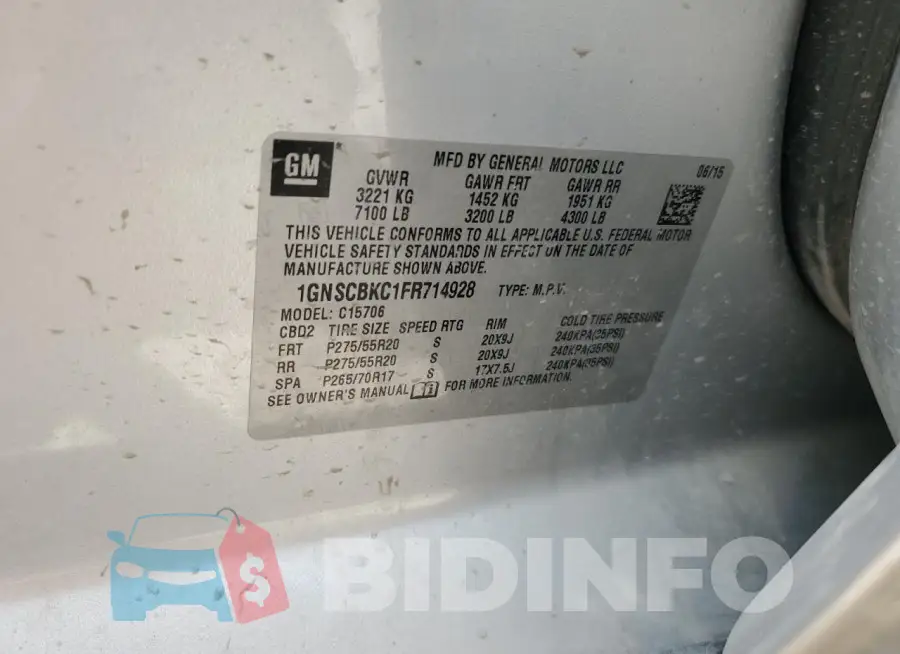 1GNSCBKC1FR714928 Photo# 13