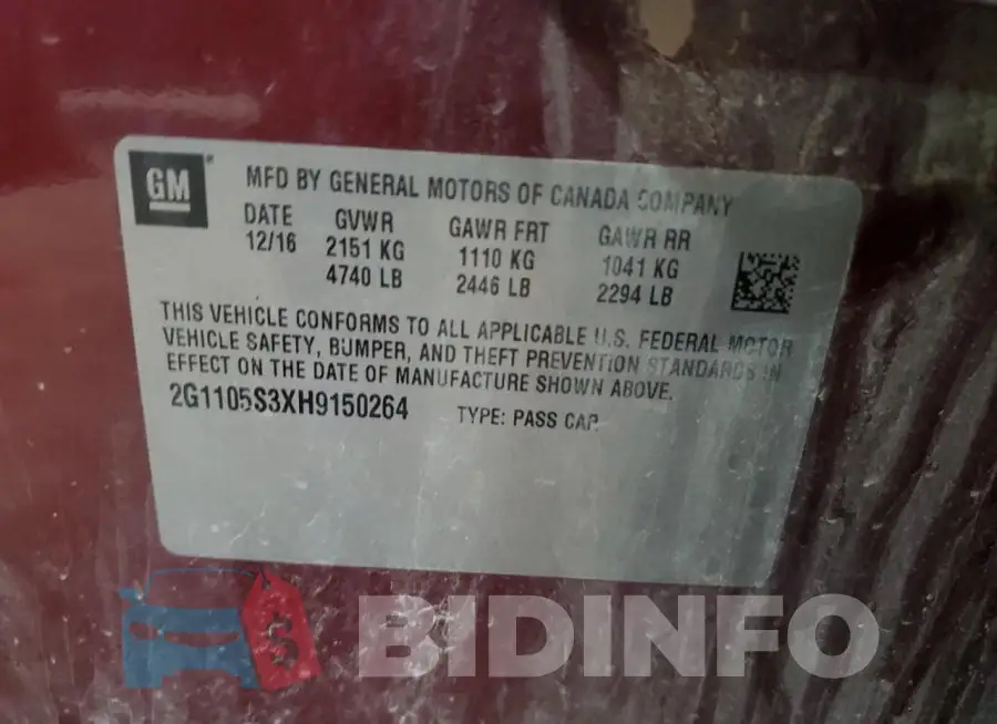 2G1105S3XH9150264 Photo# 12
