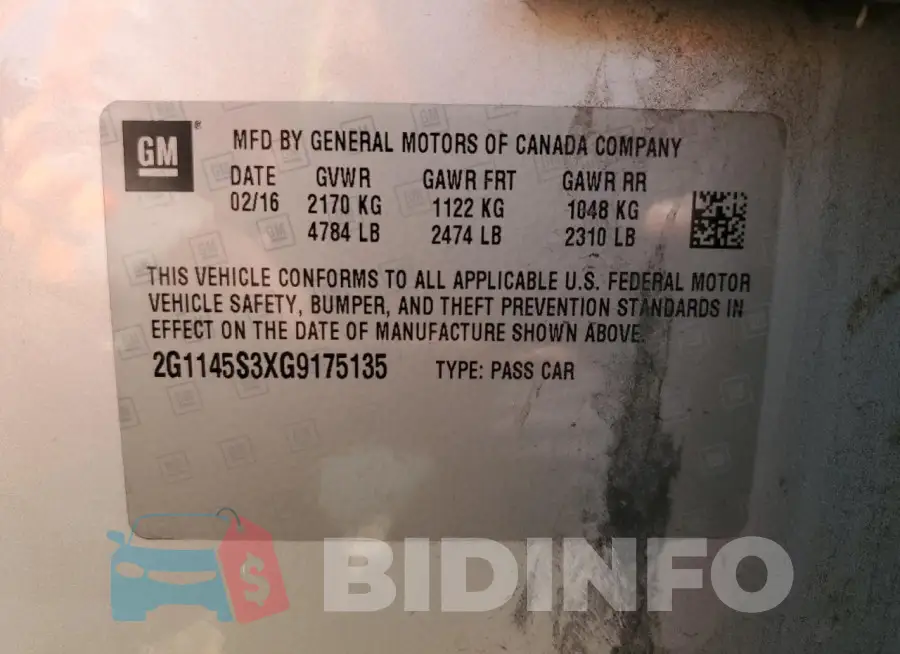 2G1145S3XG9175135 Photo# 12