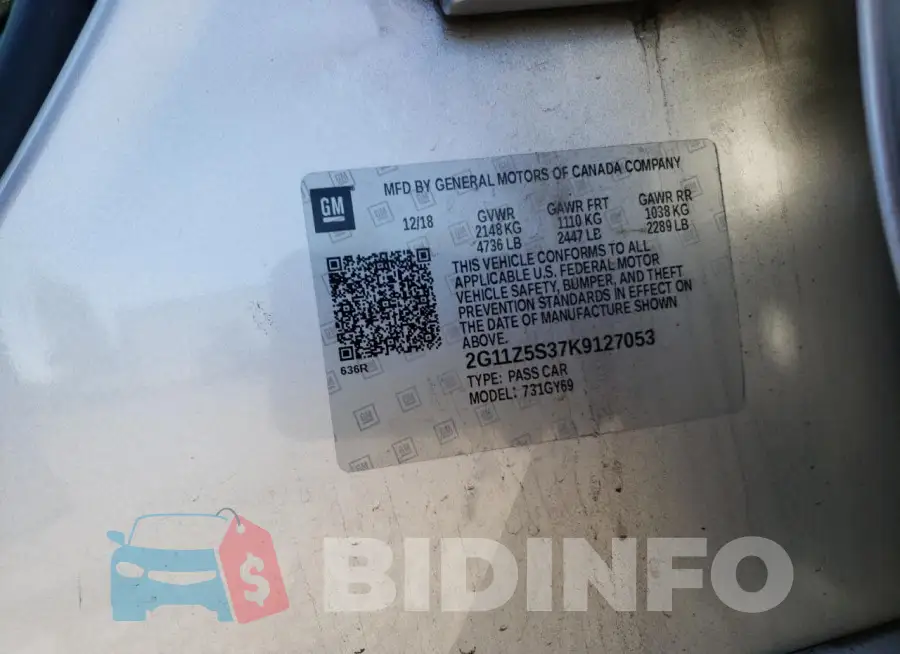 2G11Z5S37K9127053 Photo# 12