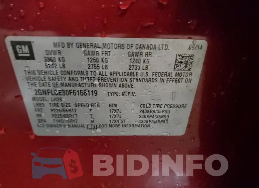2GNFLCE30F6168119 Photo# 13