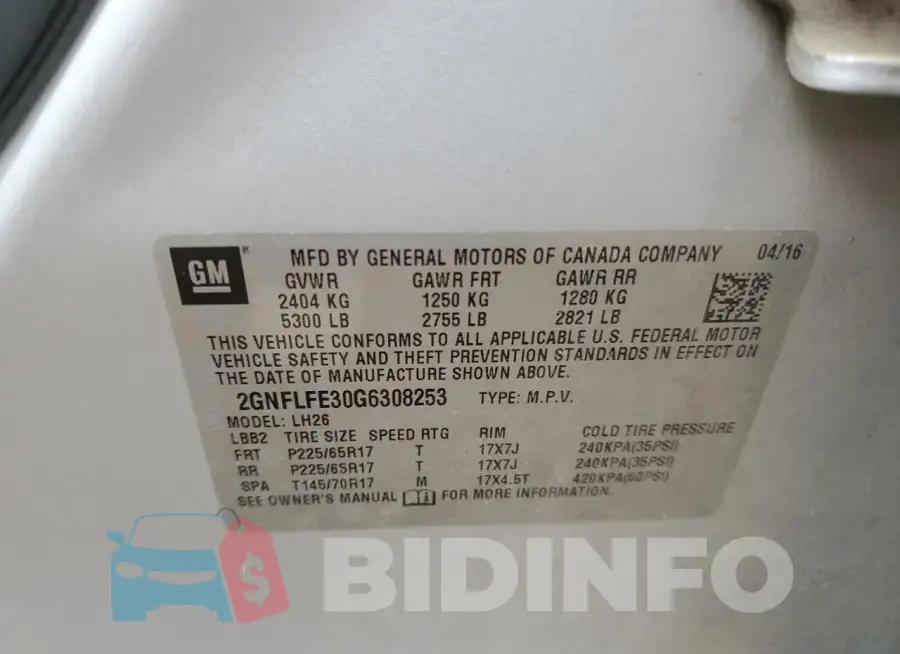 2GNFLFE30G6308253 Photo# 13