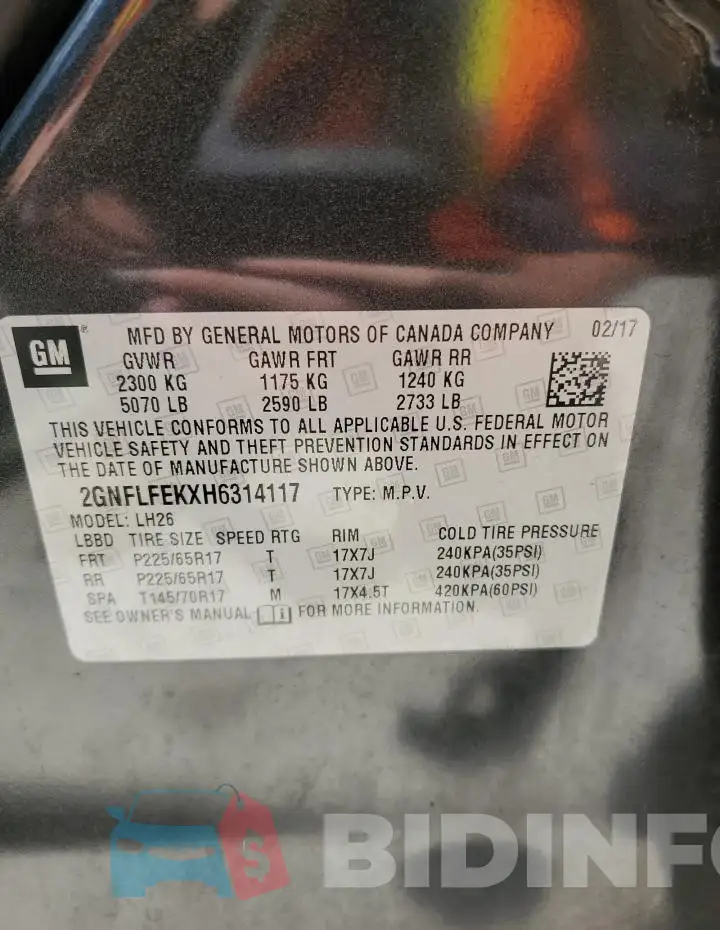 2GNFLFEKXH6314117 Photo# 13
