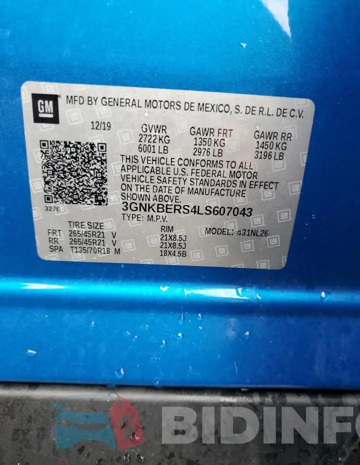 3GNKBERS4LS607043 Photo# 14