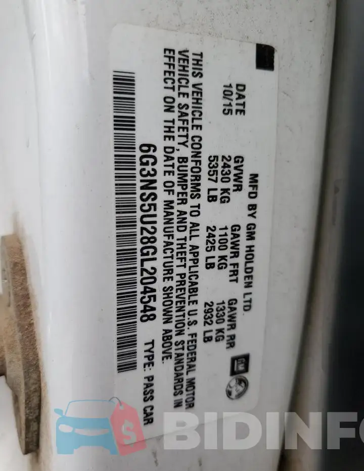 6G3NS5U28GL204548 Photo# 12