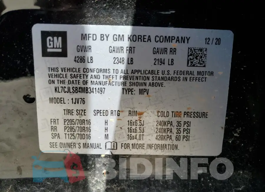 KL7CJLSB4MB341497 Photo# 14