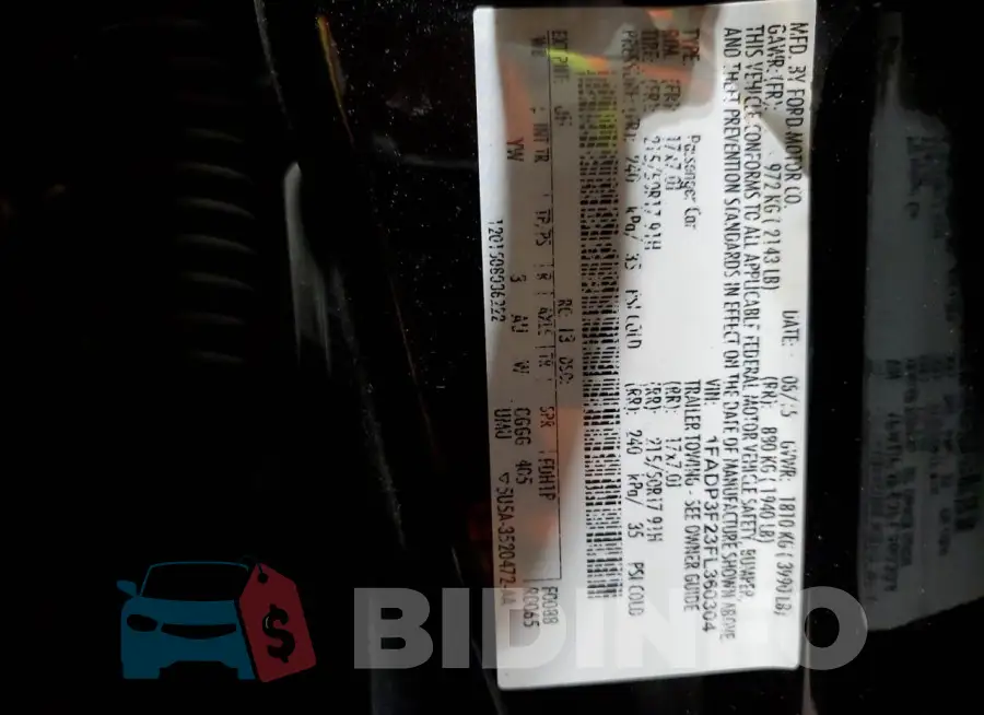1FADP3F23FL360304 Photo# 12