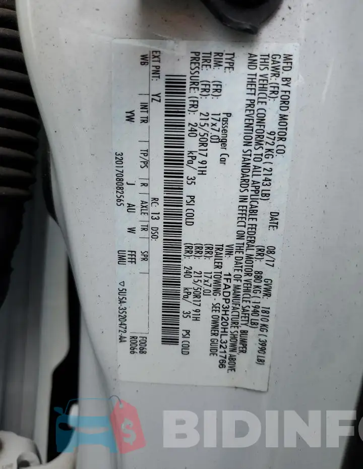1FADP3H20HL321766 Photo# 13