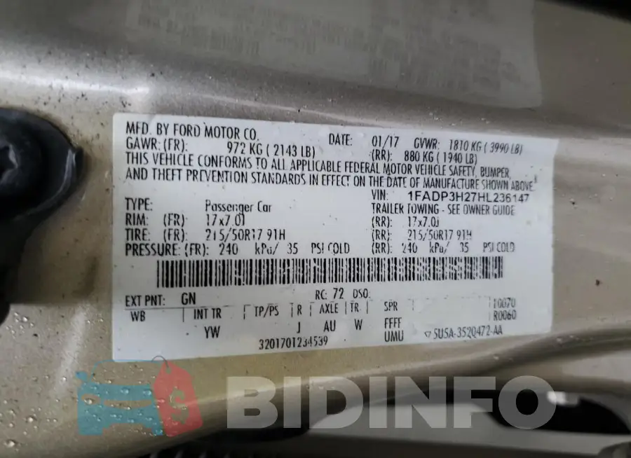 1FADP3H27HL236147 Photo# 12
