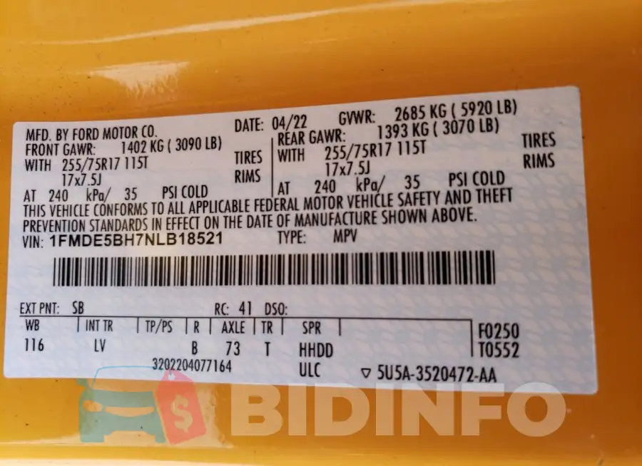 1FMDE5BH7NLB18521 Photo# 13