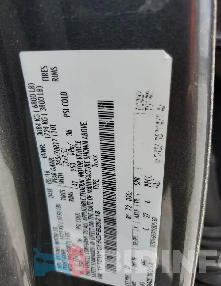 1FTEW1CF5GFB28218 Photo# 12