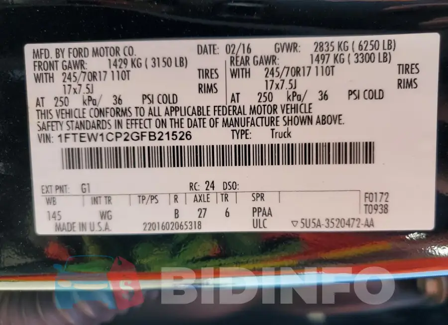 1FTEW1CP2GFB21526 Photo# 13