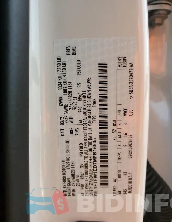 1FTFW1ED7MFB16535 Photo# 12