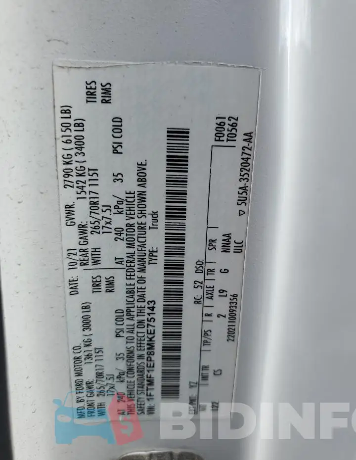 1FTMF1EP8MKE75143 Photo# 12