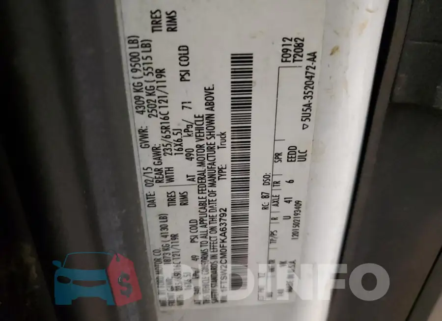 1FTSW2CM0FKA63792 Photo# 12