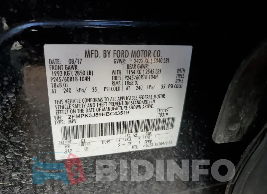 2FMPK3J89HBC43519 Photo# 12
