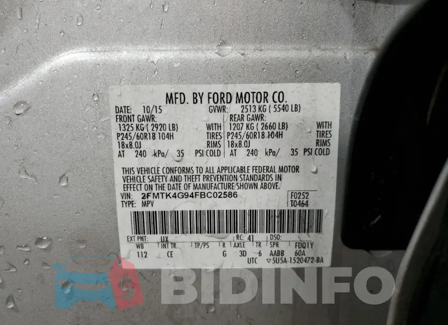 2FMTK4G94FBC02586 Photo# 12