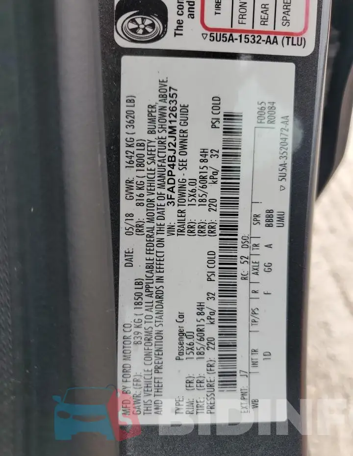 3FADP4BJ2JM126357 Photo# 12