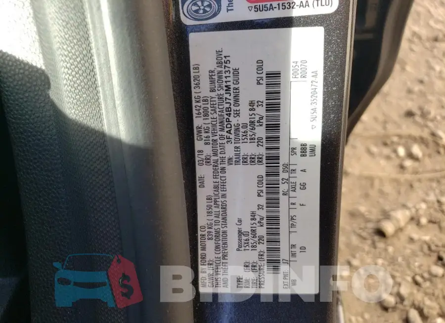 3FADP4BJ7JM113751 Photo# 12