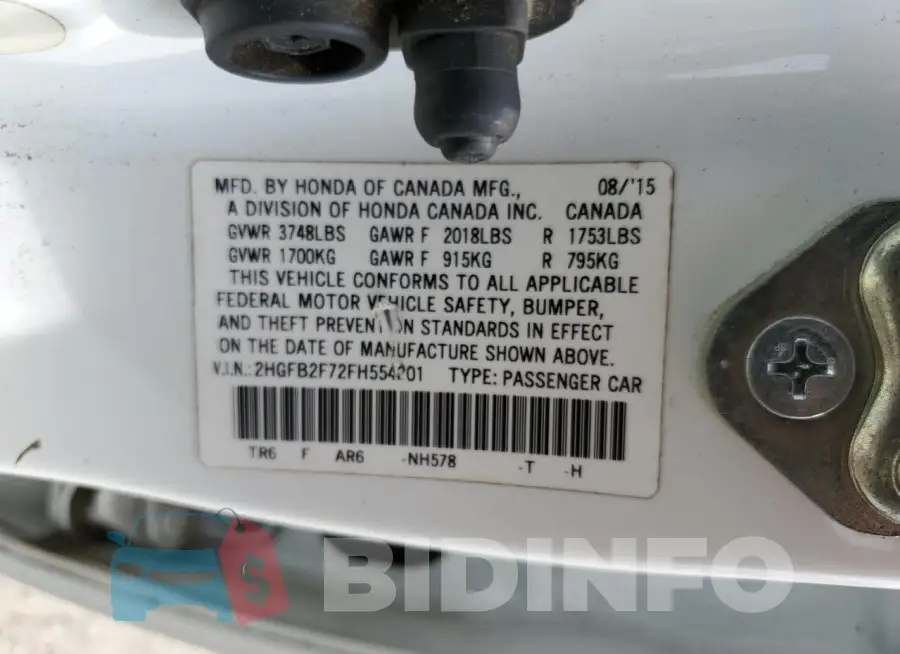 2HGFB2F72FH554201 Photo# 13