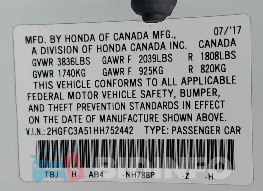 2HGFC3A51HH752442 Photo# 12