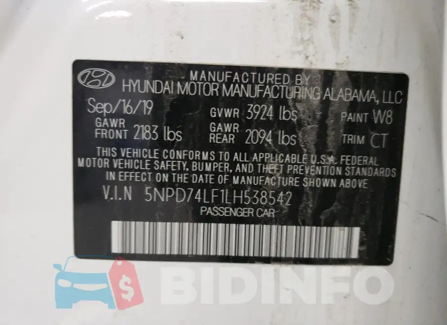 5NPD74LF1LH538542 Photo# 13