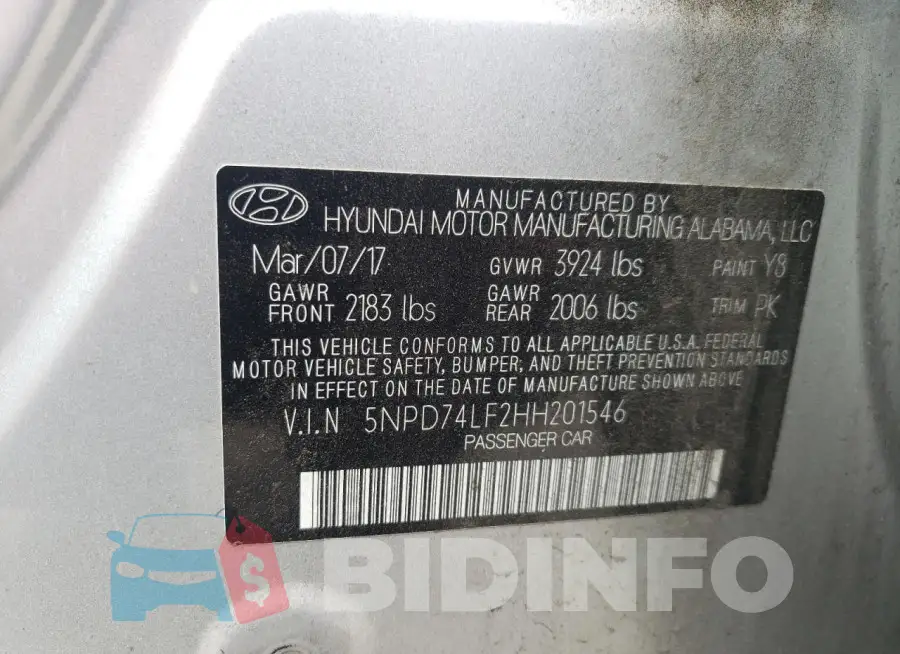 5NPD74LF2HH201546 Photo# 12
