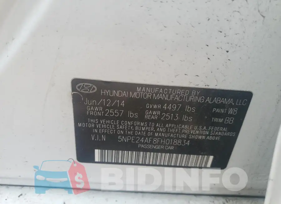 5NPE24AF8FH018834 Photo# 12