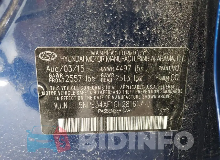 5NPE34AF1GH281617 Photo# 13