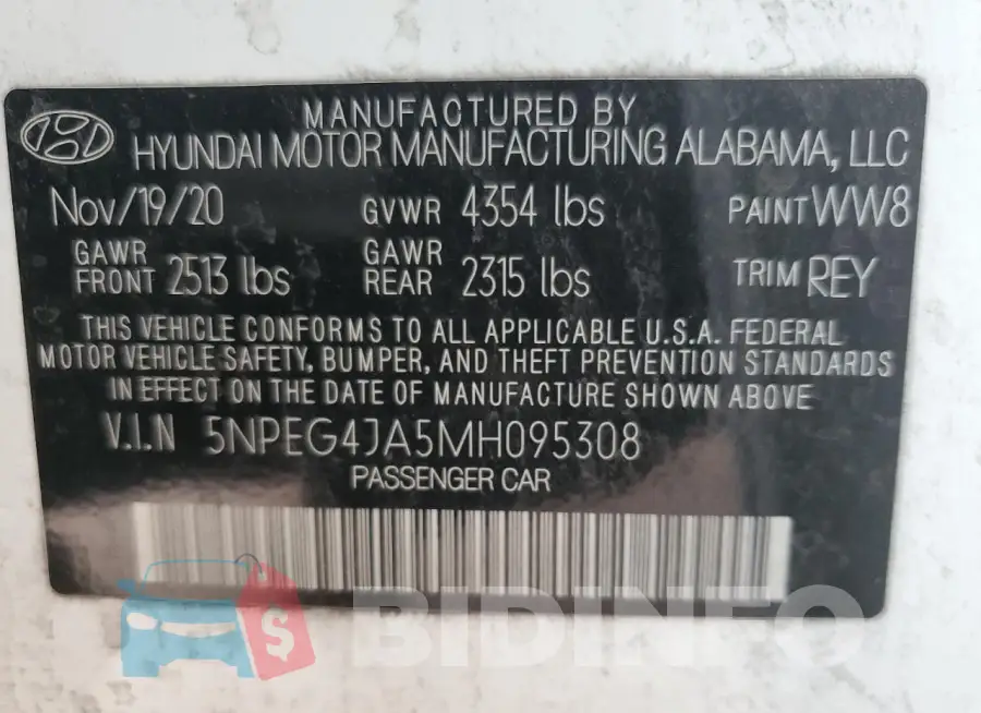 5NPEG4JA5MH095308 Photo# 13