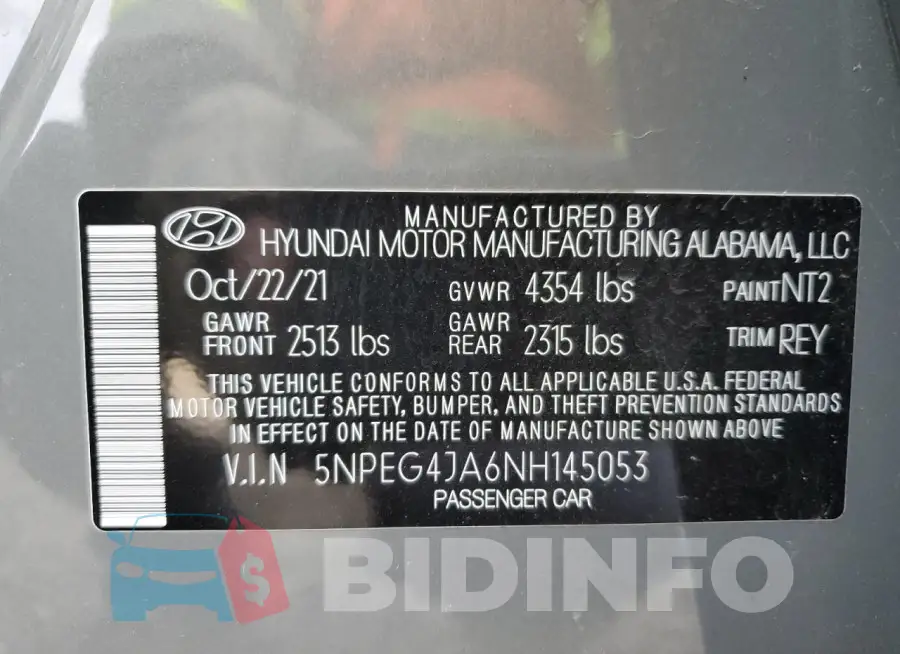 5NPEG4JA6NH145053 Photo# 12
