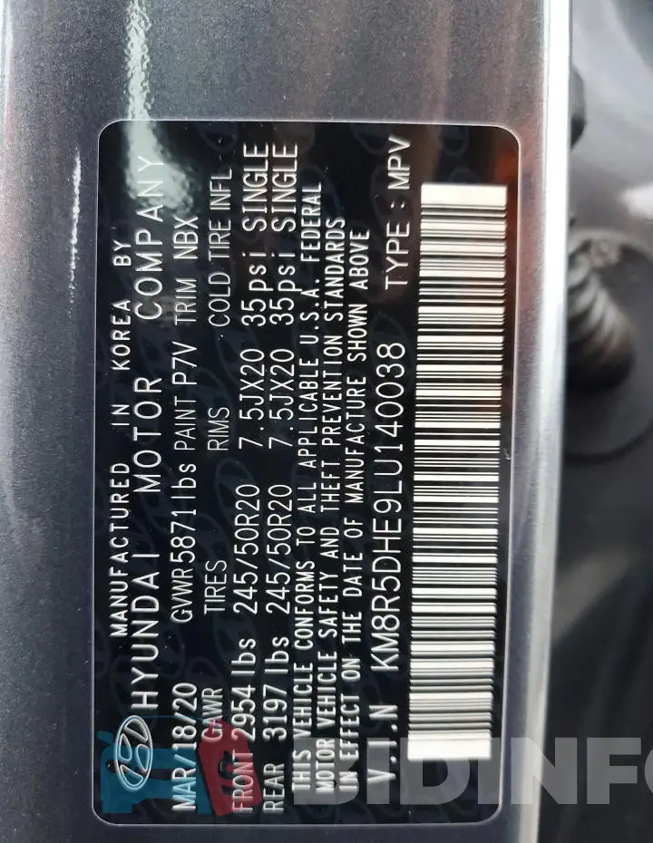KM8R5DHE9LU140038 Photo# 12