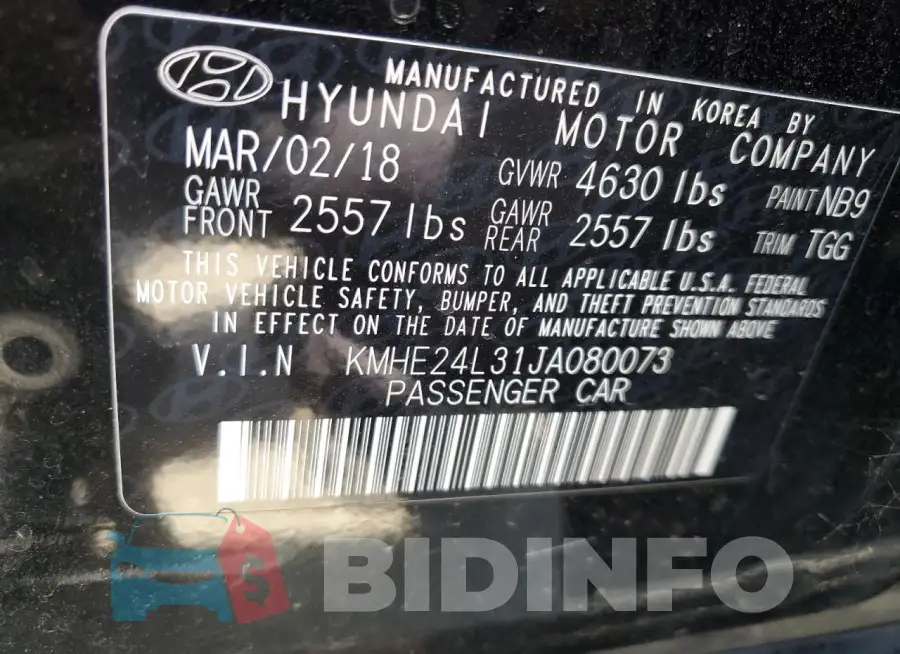 KMHE24L31JA080073 Photo# 12