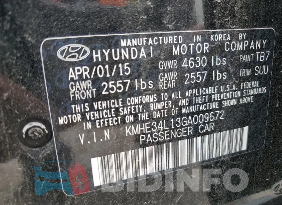 KMHE34L13GA009672 Photo# 13