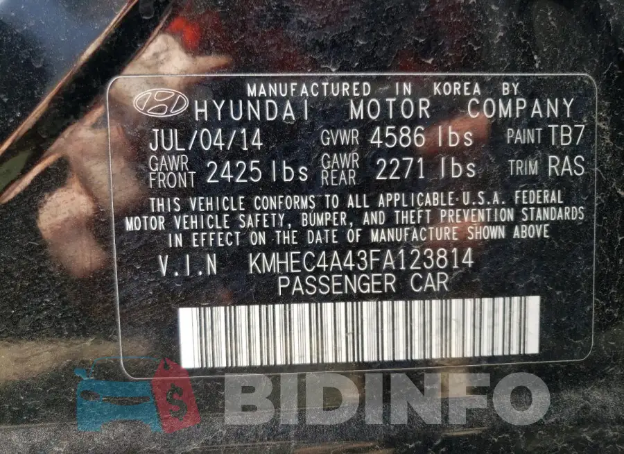 KMHEC4A43FA123814 Photo# 13