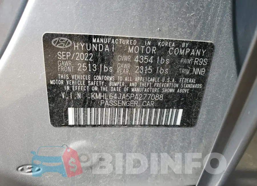 KMHL64JA5PA277088 Photo# 12