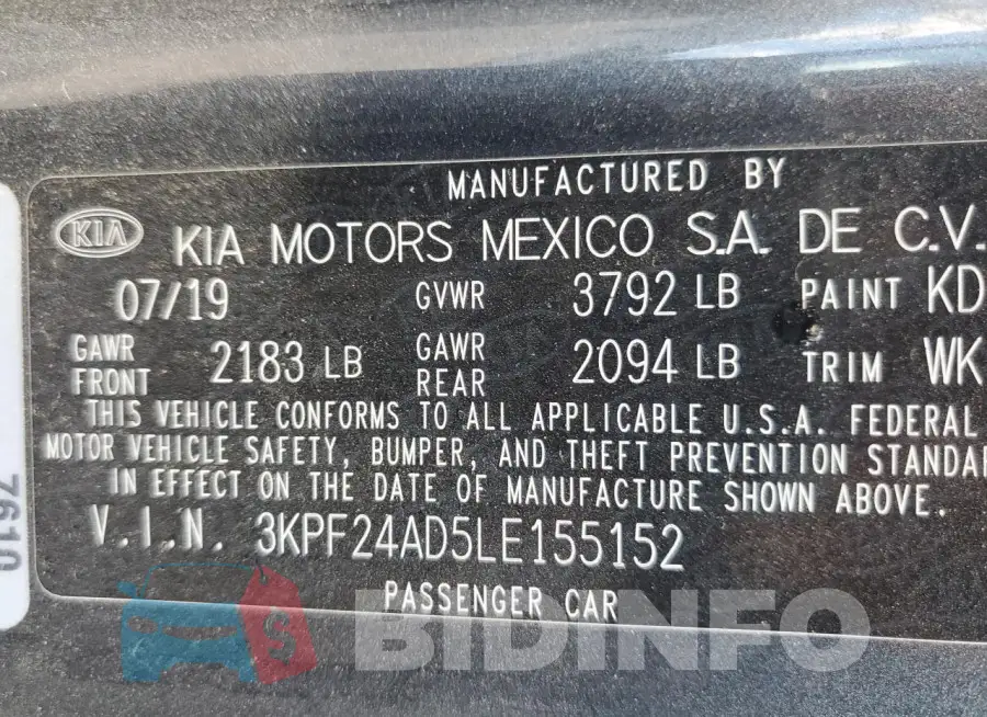 3KPF24AD5LE155152 Photo# 13